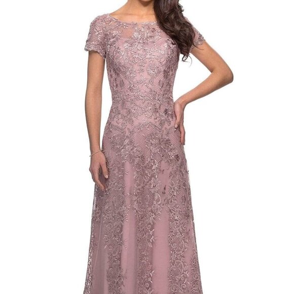 NWT La Femme 27935SC Mother of the Bride Dress Mauve Size 10